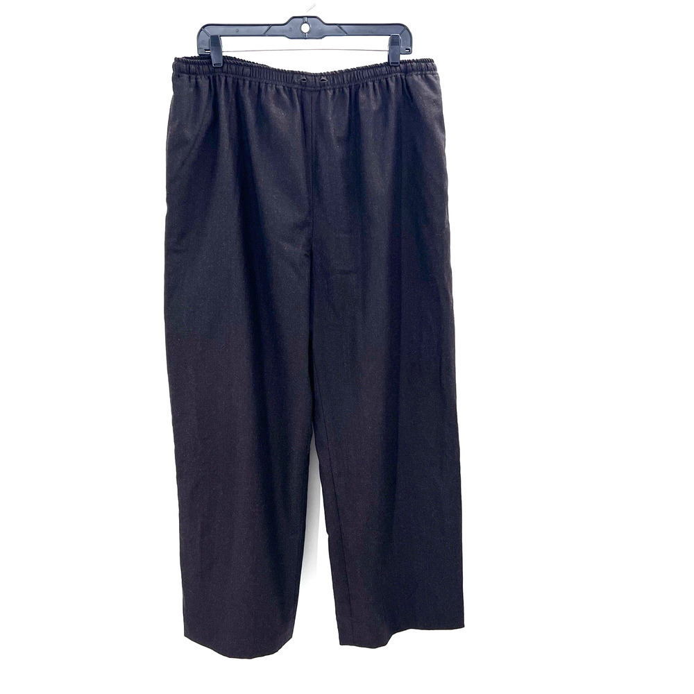 Eskandar Dark Brown Wool Cashmere Pull On Wide Leg Trouser Pants Size 3